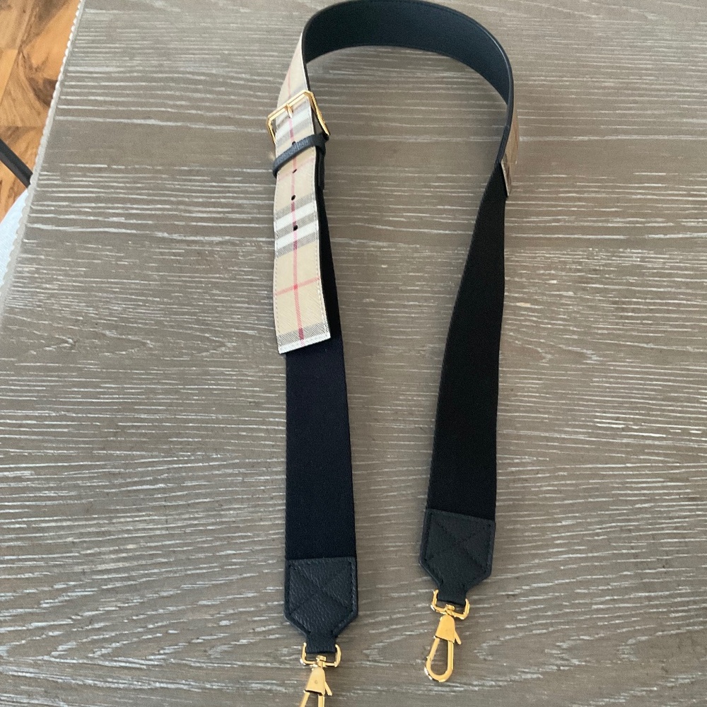 Burberry Vintage Check Shoulder Strap, Black